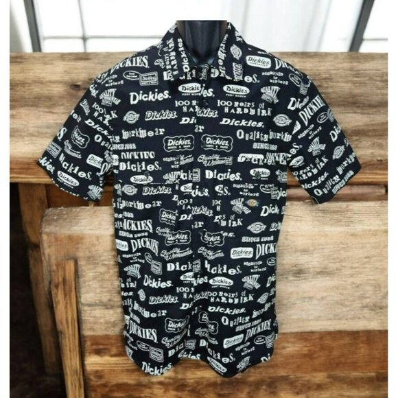 Dickies Men's Black Graphic Short Sleeve Shirt Small - Picture 1 of 8